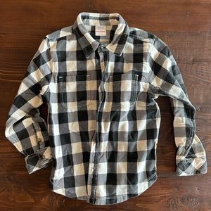 Boys 5T Hanna Andersson Long Sleeve Black and White Flannel